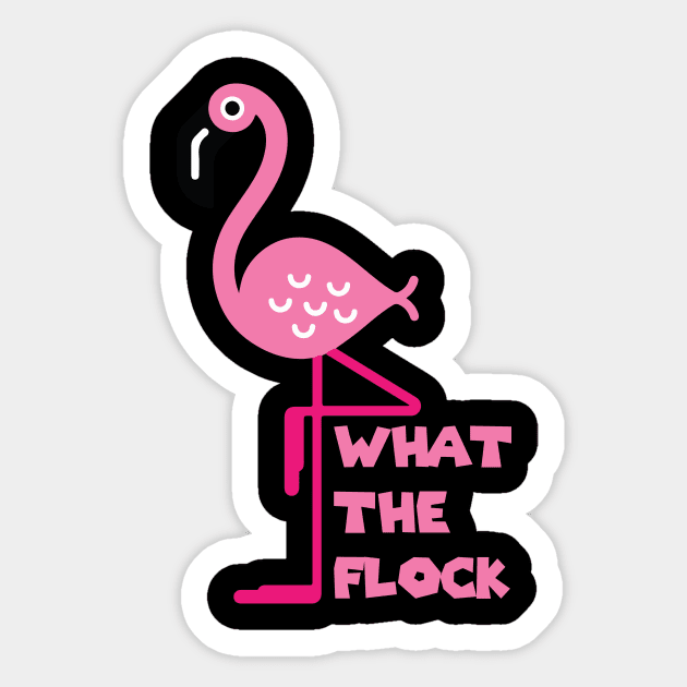 What the flock - Flamingo Sticker by Imutobi